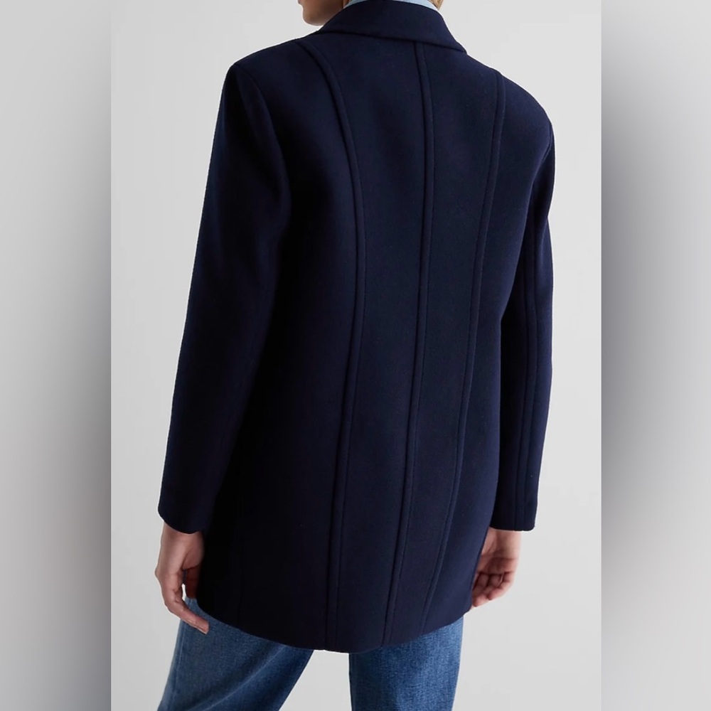 Express Faux Wool Double Breasted Oversized Coat - Picture 3 of 10